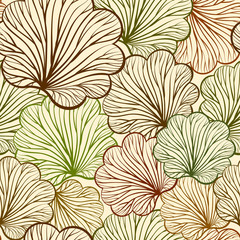 Fototapeta na wymiar Colorful herbal leaves vector seamless pattern