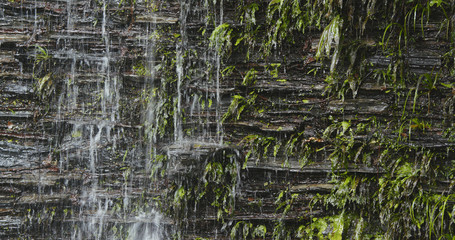 Wall stones and water fall