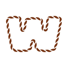 W Navy Rope Letter Logo Icon Design