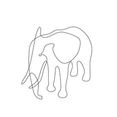 Abstract elephant. Isolated on white background. Vector outline illustration.