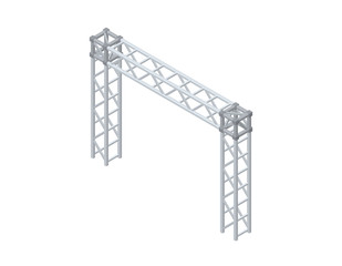 Truss construction. Isolated on white background. 3D Vector illustration. - obrazy, fototapety, plakaty