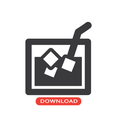 Drink glass with ice cubes icon