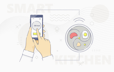 Hand controlling smart plate with smartphone