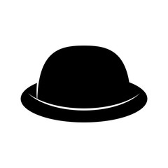 Fashion hat. Women's black hat. Lady retro hat. Vector