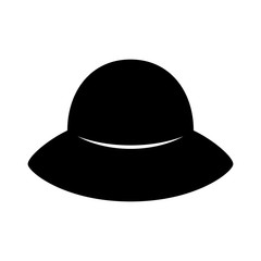 Fashion hat. Women's black hat. Lady retro hat. Vector