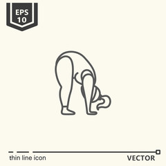 Thin line icon series- Yoga for plump