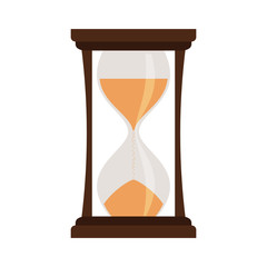 Yellow hourglass isolated on white