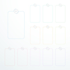 Vector Outline Vertical Text Boxes With Numbers