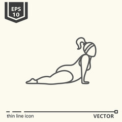 Thin line icon series- Yoga for plump
