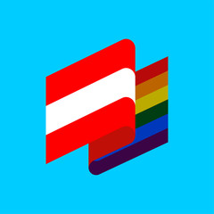 Austria LGBT flag. Austrian Symbol of tolerant. Gay sign rainbow