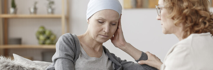 Sick woman with headache