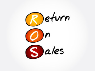 ROS - Return On Sales acronym, business concept background