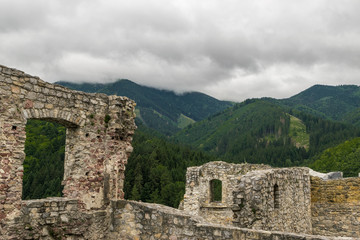 Fototapeta na wymiar Mountains with ruins