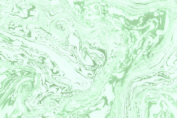 Suminagashi marble texture hand painted with green ink. Digital paper 1123 performed in traditional japanese suminagashi floating ink technique. Wondrous liquid abstract background.
