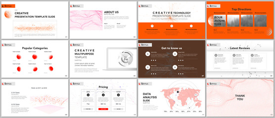 Minimal presentation templates. Tech elements on white background. Technology sci-fi concept vector design. Presentation slides for flyer, leaflet, brochure, report, marketing, advertising, banner