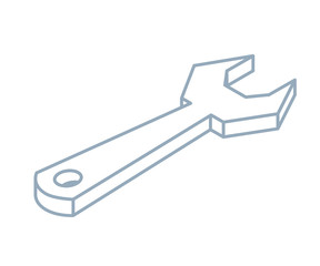 Wrench linear isometric icon