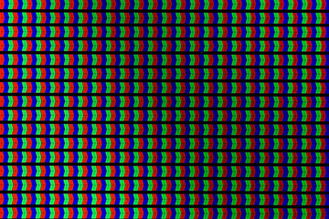 extremely closed shot of LCD TV, RGB pixel