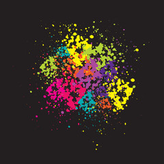 Vector colorful splashes on black background