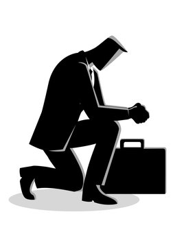 Illustration of a businessman praying