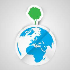 One tree on Earth vector illustration