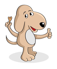 Dog holding a dog food