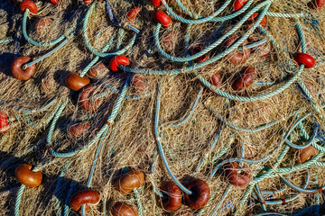 pile of fishing nets