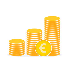 Heap of the golden euro coins. Vector illustration.