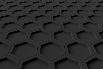 Abstract background of hexagon. 3D rendering.