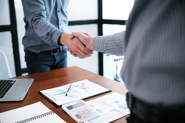 Image business mans handshake. Business partnership meeting concept.