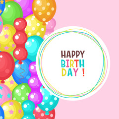 Balloons. Happy birthday! Vector clipart.