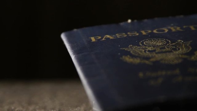 Passport For United States of America During Travel Isolated on Black