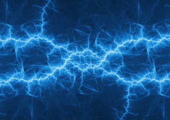 Fototapeta na wymiar Blue plasma lightning abstract electrical background