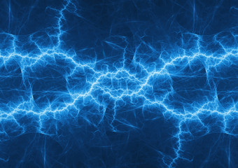 Blue plasma lightning  abstract electrical background