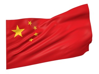 3D illustration of China flag