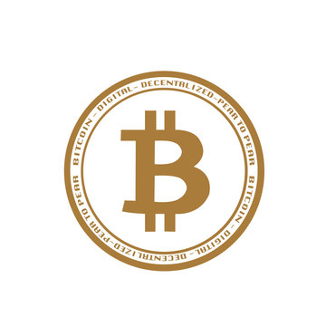 Illustration of bitcoin on white background