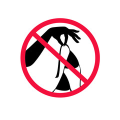 No Topless sign. Forbiddance of Nudism Icon. Vector illustration