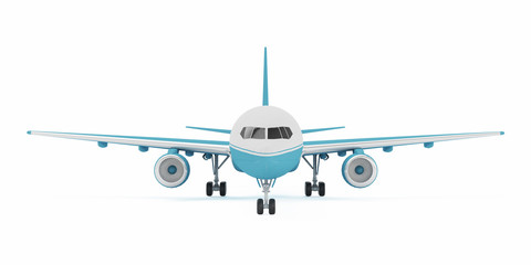 Airplane isolated on a white background. 3D rendering