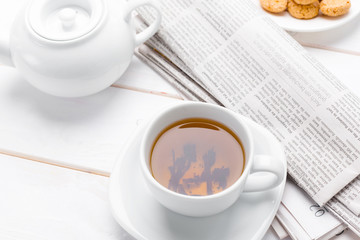 tea on the wooden table