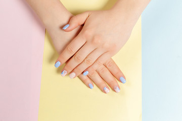 Stylish trendy female manicure.