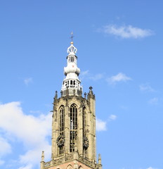 Fototapeta na wymiar Onze-Lieve-Vrouwe-Tower,in the center of Amersfoort. The Netherlands