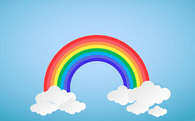 Color Full Cloud Paper Style art vector illustration