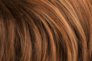 Red human shiny hair