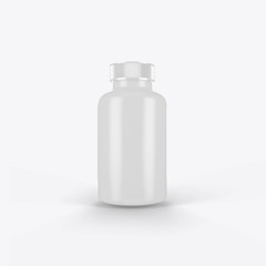 3d rendering of jar of sports nutrition on a white background