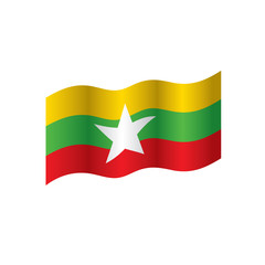 Myanmar flag, vector illustration