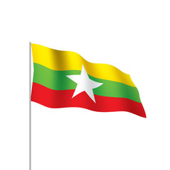 Myanmar flag, vector illustration