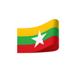 Myanmar flag, vector illustration