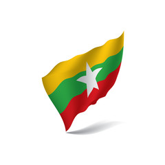 Myanmar flag, vector illustration