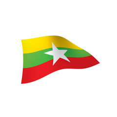 Myanmar flag, vector illustration