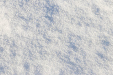 Texture of the white snow. Winter background