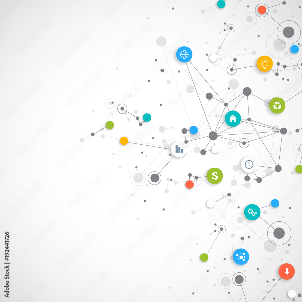 Aufkleber abstract business vector infographic. cloud computing and global network connections concept design.